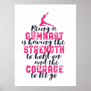 Motivierend Gymnastik Zitat Sportmädchen Gymnast Poster