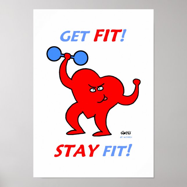 Motivierend Heft Fitness Cartoon Gym Poster (Vorne)