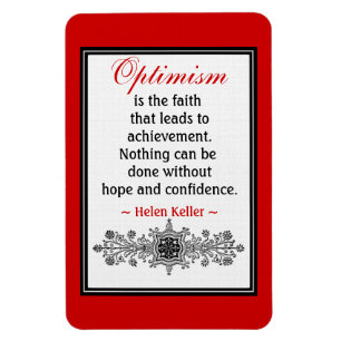 Motivierend Helen Keller Quote Magnet:Optimismus Magnet