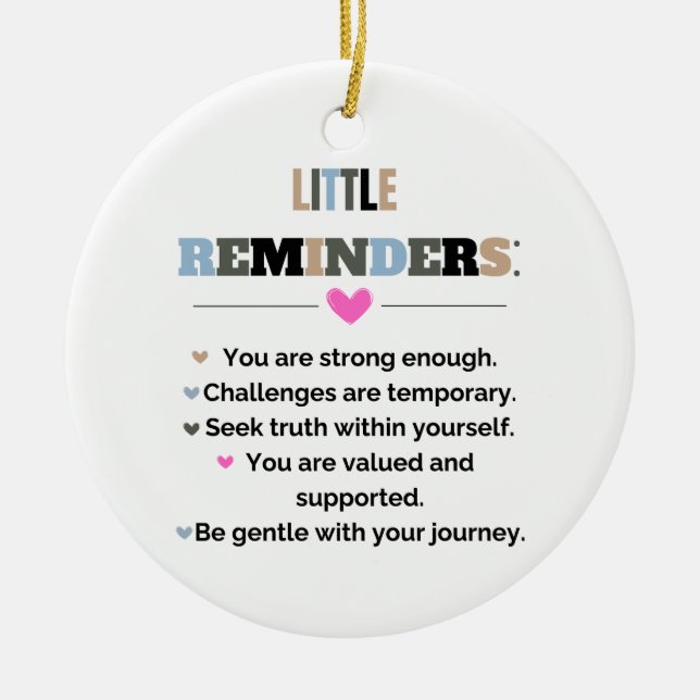 Motivierend Inspiration Kleine Erinnerungen Keramik Ornament (Vorne)