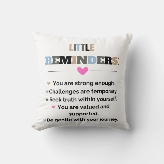 Motivierend Inspiration Kleine Erinnerungen Kissen (Vorderseite)