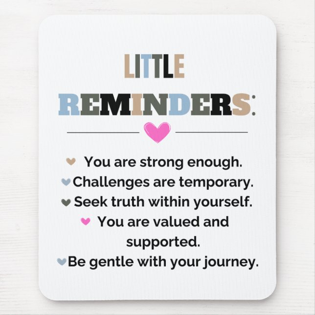 Motivierend Inspiration Kleine Erinnerungen Mousepad (Vorne)