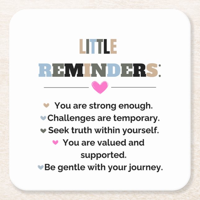 Motivierend Inspiration Kleine Erinnerungen Rechteckiger Pappuntersetzer (Vorderseite)