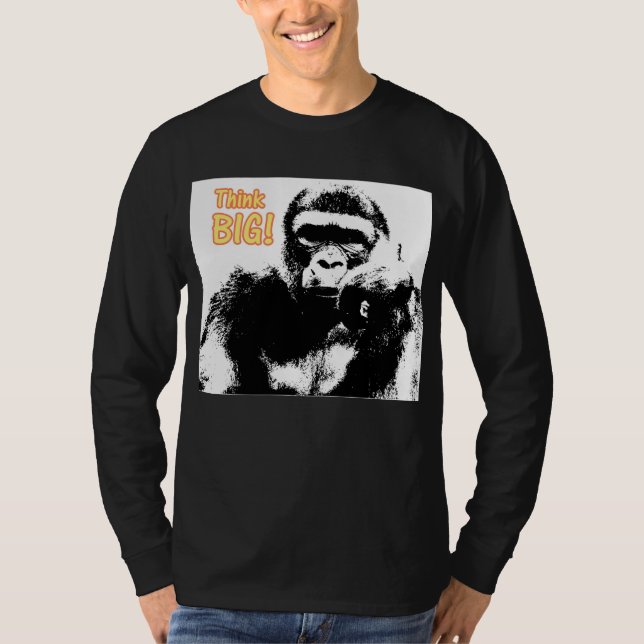 Motivierend Inspiration Zitat Gorilla Pop Kunst T-Shirt (Vorderseite)