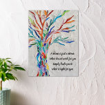 Motivierend Inspirationsangebot Poster<br><div class="desc">Dieses dekorative Plakat mit einem Regenbogenfarbenen Mosaikbaum und einem inspirierend Zitat. Sie können das Angebot in ein eigenes ändern. Verwenden Sie die Option Weitere anpassen, um die Textgröße, den Stil oder die Farbe zu ändern, da wir unser Kunstwerk erstellen, können Sie dieses exakte Bild von anderen Designern nicht finden. Original...</div>