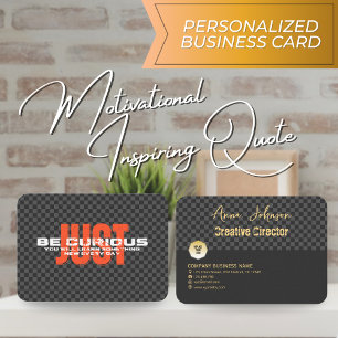 motivierend Inspirier-Zitat: "Sei neugierig" Visitenkarte