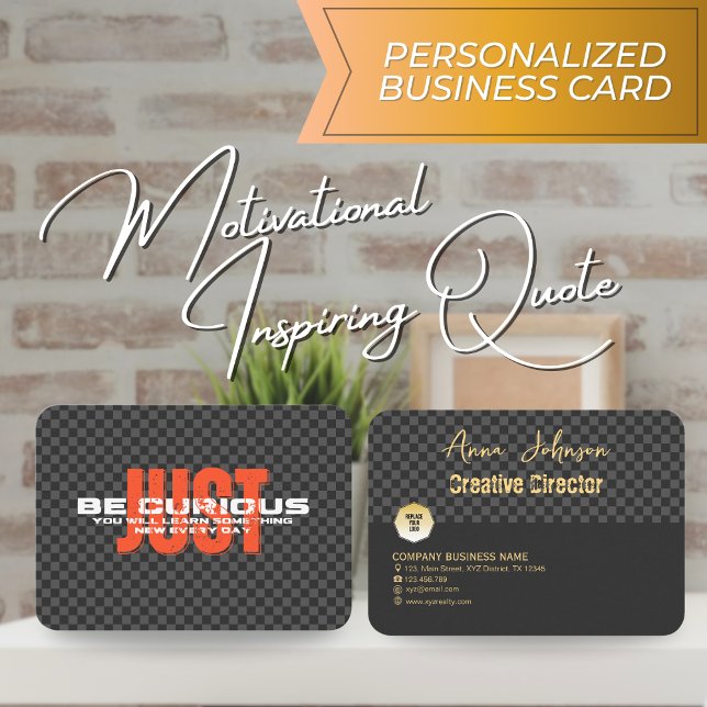 motivierend Inspirier-Zitat: "Sei neugierig" Visitenkarte (Von Creator hochgeladen)