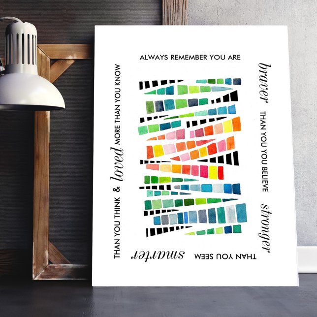 Motivierend inspirierendes, mutiges Zitat Poster (Motivational Inspiring Brave Strong Quote)