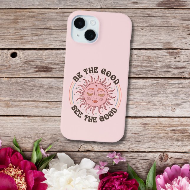 Motivierend inspirierendes Sprichwort ist das Gute Case-Mate iPhone Hülle (Motivational Inspirational Be The good See The good pink iPhone 15 14 13 12 11 XR XS X case)