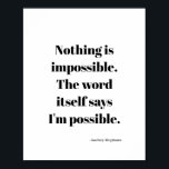 Motivierend inspirierendes Zitat Poster<br><div class="desc">Einfache minimalistische motivierend Zitat von Audrey Hepburn.</div>