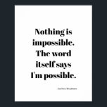 Motivierend inspirierendes Zitat Poster<br><div class="desc">Einfache minimalistische motivierend Zitat von Audrey Hepburn.</div>