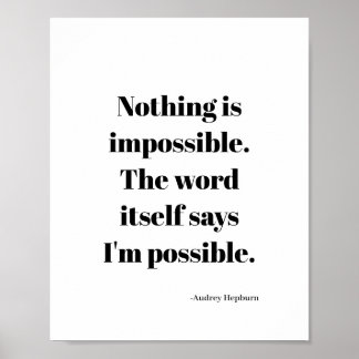 Motivierend inspirierendes Zitat Poster