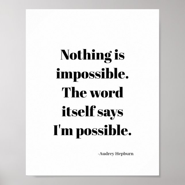 Motivierend inspirierendes Zitat Poster (Vorne)