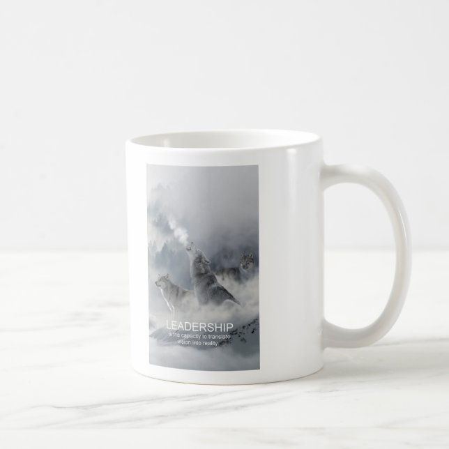 motivierend inspirierendes Zitat von Führungskräft Kaffeetasse (Rechts)
