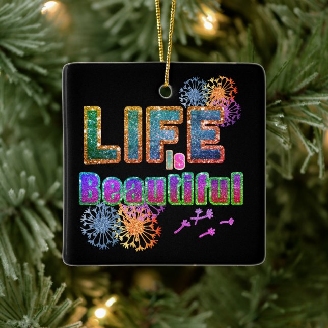 Motivierend Inspiriert Hübsches Leben Schöne Elega Keramikornament (Baum)