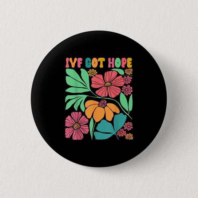 Motivierend Inspiriert Ivf Mama Wildblume Ivf Mama Button (Vorderseite)