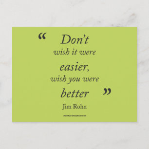 'Motivierend Jim Rohn Quote' Postkarte