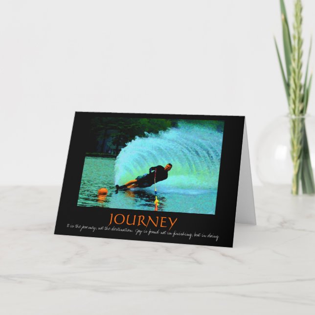 Motivierend Karte des Wasserskifahren (bunt) (Vorderseite)