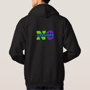Motivierend "Keine Ausreden" Schwarze Hoodie für M
