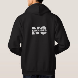 Motivierend "Keine Ausreden" Schwarze Hoodie für M