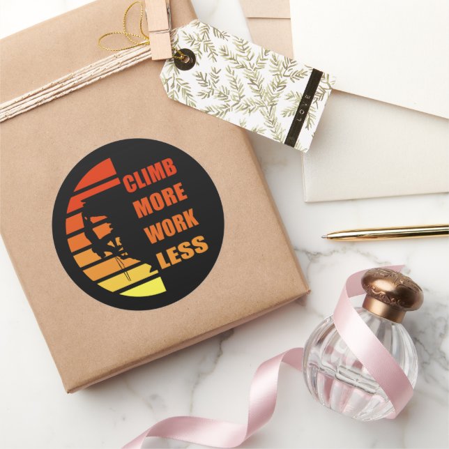 Motivierend KletterSprichwort Runder Aufkleber (Schenken)