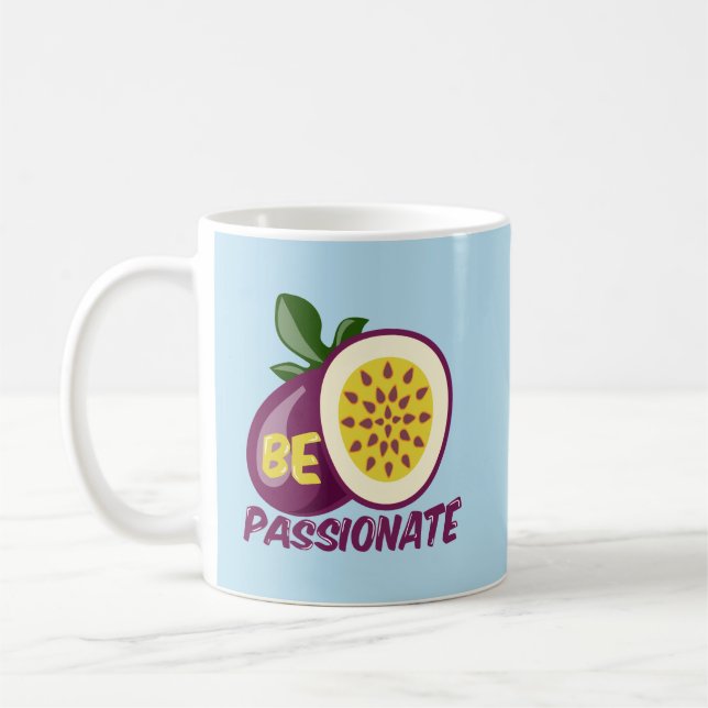 Motivierend kreatives Zitat aus Passionfrucht Kaffeetasse (Links)