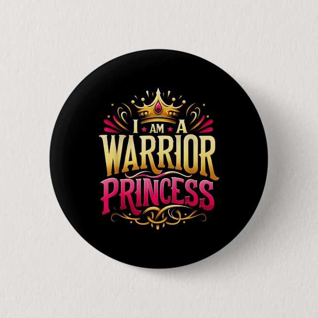 Motivierend Kronen der Kriegerprinzessin Button (Vorderseite)