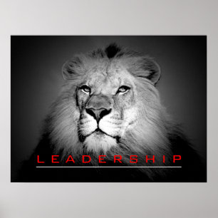 Motivierend Leadership Courage Lion Poster Print