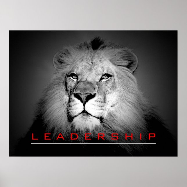 Motivierend Leadership Courage Lion Poster Print (Vorne)