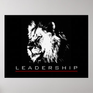 Motivierend Leadership Courage Lion Poster Print