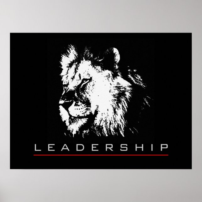 Motivierend Leadership Courage Lion Poster Print (Vorne)