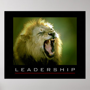 Motivierend Leadership Courage Lion Poster Print