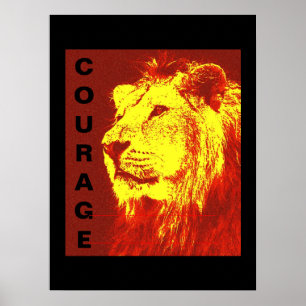 Motivierend Leadership Courage Lion Poster Print