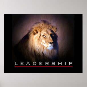 Motivierend Leadership Courage Lion Poster Print