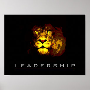 Motivierend Leadership Courage Lion Poster Print