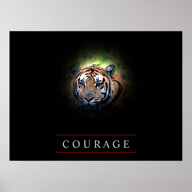 Motivierend Leadership Courage Tiger Poster Print (Vorne)