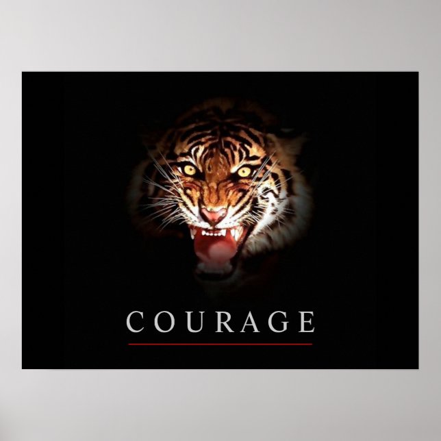 Motivierend Leadership Courage Tiger Poster Print (Vorne)