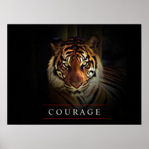 Motivierend Leadership Courage Tiger Poster Print