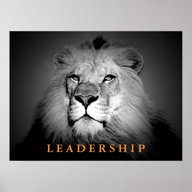 Motivierend Leadership King Lion Poster (Vorne)
