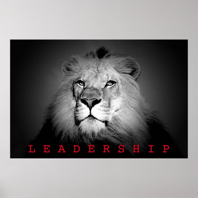 Motivierend Leadership King Lion Poster (Vorne)