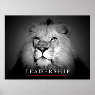 Motivierend Leadership Lion Eyes Poster Print