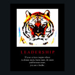 Motivierend Leadership Pop Art Tiger Poster<br><div class="desc">Tiger Digital Artwork - Tiger Head Computer Animal Art - Uni Pop Kunst - Wilde Big Cats Computerbilder</div>