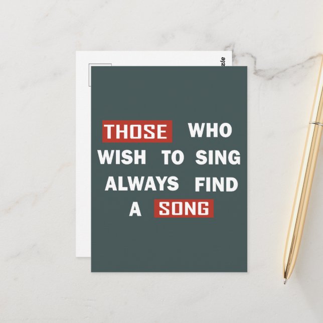 Motivierend Lebensquoten Postkarte (Vorderseite/Rückseite Beispiel)