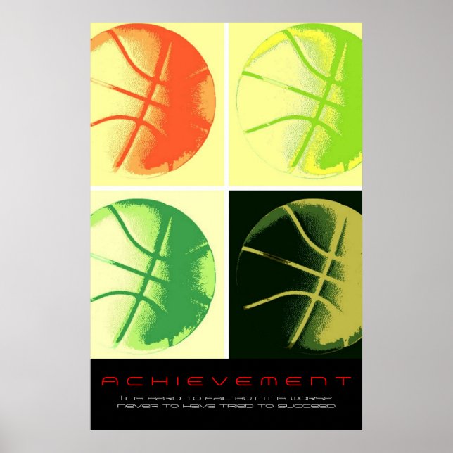 Motivierend Leistung Basketball Sport Poster (Vorne)
