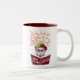 Motivierend Leo Tolstoi Zitat Wasserfarbkatze Zweifarbige Tasse