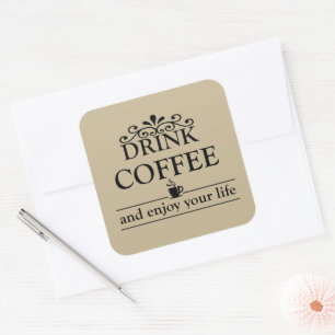 Motivierend, lustige Kaffeekochen Quadratischer Aufkleber