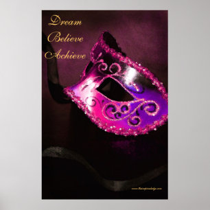 Motivierend Masqurade rosa Plakat-Traumdruck Poster