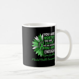 Motivierend Mental Health Awareness Warrior Green Kaffeetasse