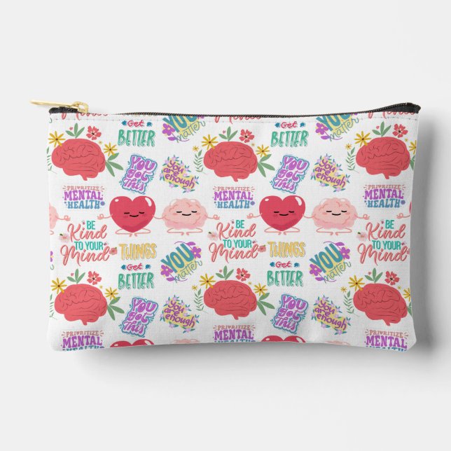Motivierend Mental Health Makeup Zubehörtasche (Vorderseite)