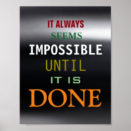 Motivierend Möglichkeit Zitat Dunkelgrau Poster